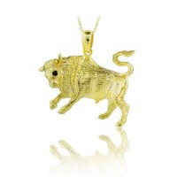 14K Gold Bull Necklace