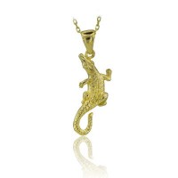 14K Gold Crocodile Necklace