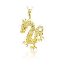 14K Gold Dragon Necklace