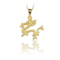 14K Gold Dragon Necklace