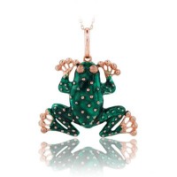 14K Gold Frog Necklace