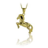 14K Gold Horse Necklace