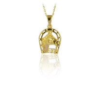 14K Gold Horseshoe Luck Necklace
