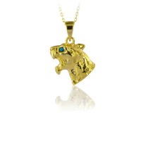 14K Gold Lion Necklace