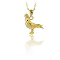 14K Gold Pigeon Necklace