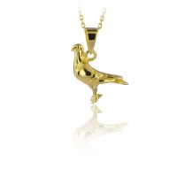 14K Gold Pigeon Necklace
