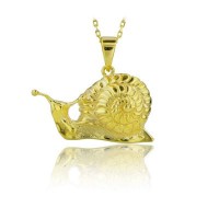 14K Gold Snail Necklace