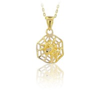 14K Gold Spider Necklace
