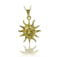 14K Gold Sun Necklace