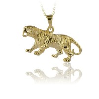 14K Gold Tiger Necklace