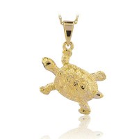 14K Gold Turtle Necklace