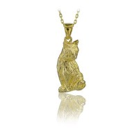 14K Gold Yellow Cat Necklace