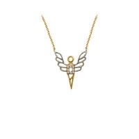 14K Solid Gold Angel Necklace