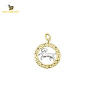14K Solid Gold Aries Charm Pendant