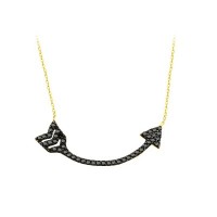 14K Solid Gold Arrow Necklace