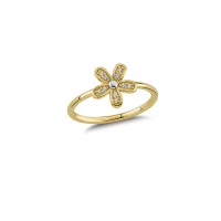 14K Solid Gold Art Design Fashion Flower Ladies Ring
