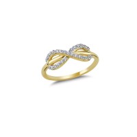 14K Solid Gold Art Design Fashion Infinity Ladies Ring