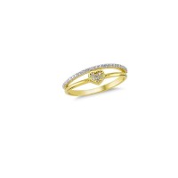 14K Solid Gold Art Design Fashion Heart Ladies Ring