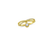 14K Solid Gold Art Design Fashion Solitaire Ladies Ring