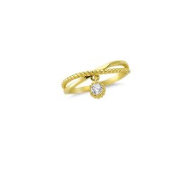 14K Solid Gold Art Design Fashion Solitaire Ladies Ring