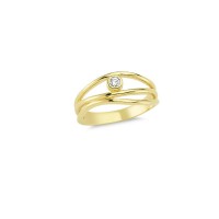 14K Solid Gold Art Design Fashion Solitaire Ladies Ring