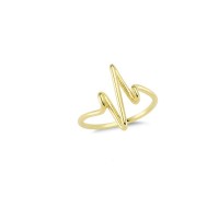 14K Solid Gold Art Design Fashion Wave Ladies Ring