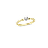 14K Solid Gold Art Design Fashion Solitaire Ladies Ring