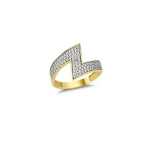 14K Solid Gold Art Design Fashion Ladies Ring