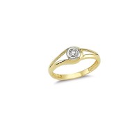 14K Solid Gold Art Design Fashion Solitaire Ladies Ring