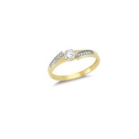 14K Solid Gold Art Design Fashion Solitaire Ladies Ring