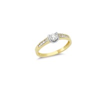 14K Solid Gold Art Design Fashion Solitaire Ladies Ring