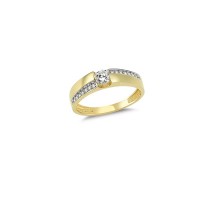 14K Solid Gold Art Design Fashion Solitaire Ladies Ring