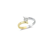 14K Solid Gold Art Design Fashion Solitaire Ladies Ring