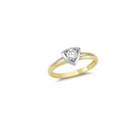 14K Solid Gold Art Design Fashion Solitaire Ladies Ring