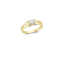 14K Solid Gold Art Design Fashion Solitaire Ladies Ring