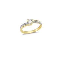 14K Solid Gold Art Design Fashion Solitaire Ladies Ring