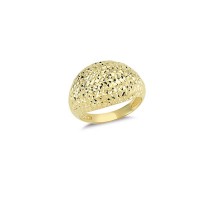 14K Solid Gold Art Design Fashion Diamond Cut Ladies Ring