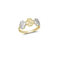 14K Solid Gold Art Design Fashion Good Luck Love Ladies Ring