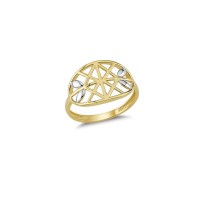 14K Solid Gold Art Design Fashion Ladies Ring