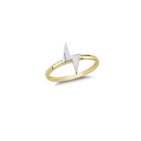 14K Solid Gold Art Design Fashion Thunder Ladies Ring