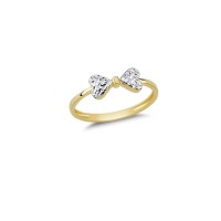 14K Solid Gold Art Design Fashion Bow Tie Love Ladies Ring