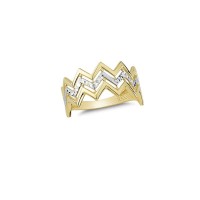 14K Solid Gold Art Design Fashion Queen Crown Ladies Ring