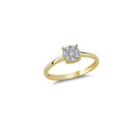 14K Solid Gold Art Design Fashion Solitaire Ladies Ring