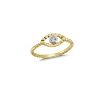 14K Solid Gold Art Design Fashion Eye Ladies Ring