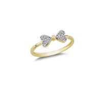 14K Solid Gold Art Design Fashion Bowtie Love Ladies Ring
