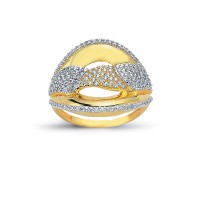 14K Solid Gold Art Design Fashion Ladies Ring 