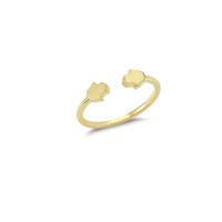 14K Solid Gold Art Design Fashion Fatima's Hand Ladies Ring