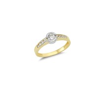 14K Solid Gold Art Design Fashion Solitaire Ladies Ring