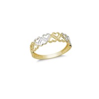 14K Solid Gold Art Design Fashion Love Ladies Ring