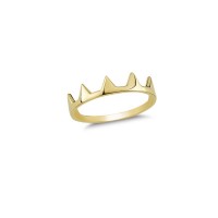 14K Solid Gold Art Design Fashion Queen Crown Ladies Ring